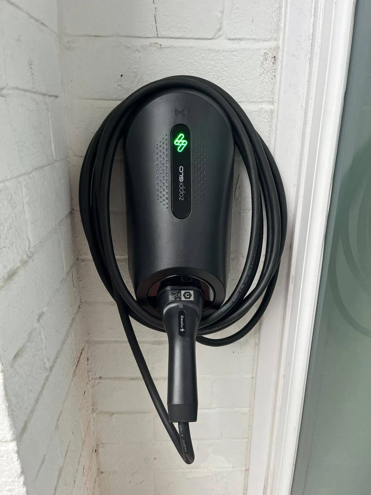 Zappi GLO 7kW smart EV charger installed at a customer's home